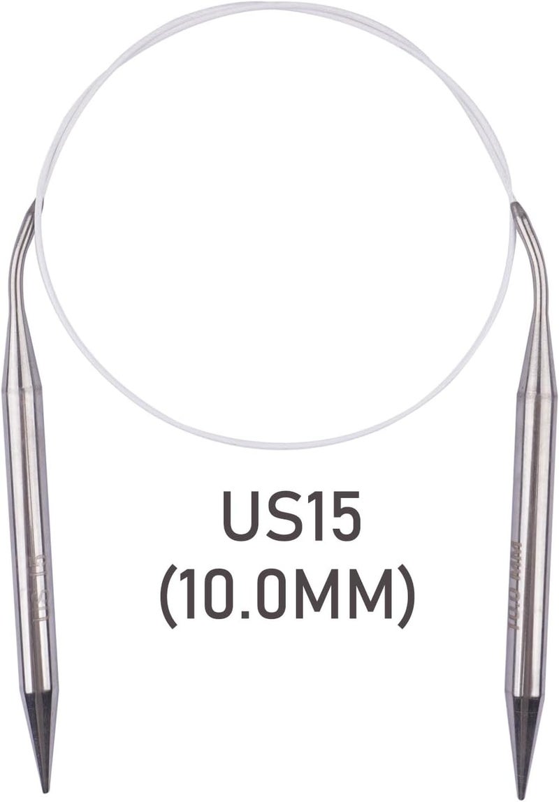 BsHooker Circular Knitting Needles 32inches/80cm,Size US 15(10mm) Stainless Steel Round Knitting Needles for Handmade Knitting DIY - Image 2